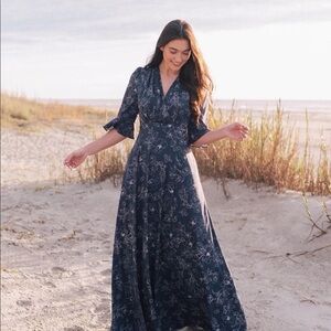 Gal Meets Glam | Dresses | Nwt Gmg Blue Floral Maxi Dress | Poshmark